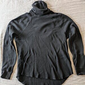 Everlane Black Waffle Turtleneck M
